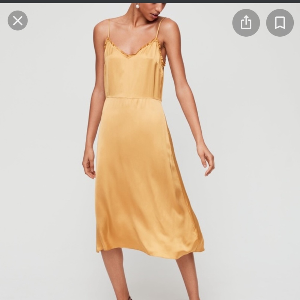 Size 6 Aritzia Mille dress in Cairo gold